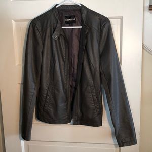 Express Dark Gray Leather Jacket